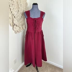 Scarlet Darkness Cosplay Costume Renaissance Wench Lace Up Dress Medium